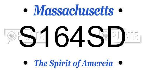 S164SD Massachusetts License Plate