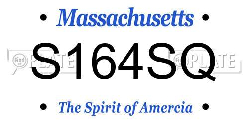 S164SQ Massachusetts License Plate