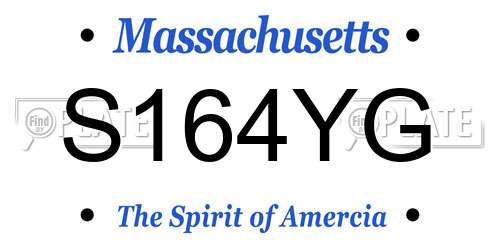 S164YG Massachusetts License Plate