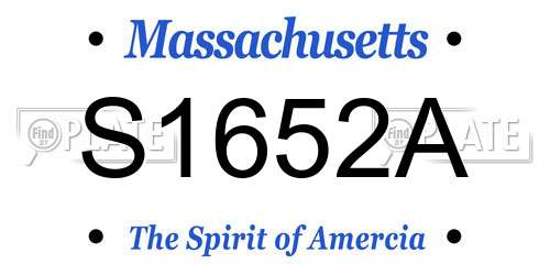 S1652A Massachusetts License Plate
