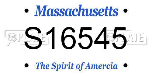 S16545 Massachusetts License Plate