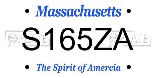 S165ZA Massachusetts License Plate