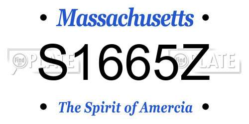 S1665Z Massachusetts License Plate