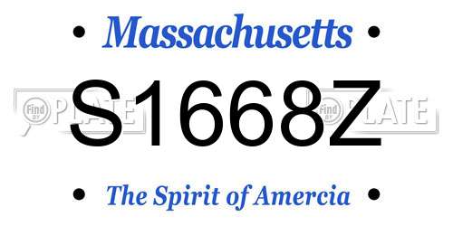 S1668Z Massachusetts License Plate