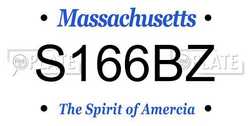 S166BZ Massachusetts License Plate