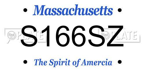 S166SZ Massachusetts License Plate