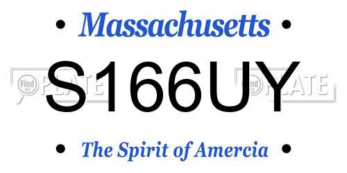 S166UY Massachusetts License Plate