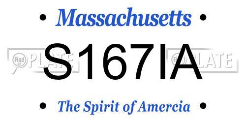 S167IA Massachusetts License Plate