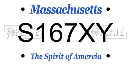 S167XY Massachusetts License Plate