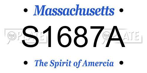 S1687A Massachusetts License Plate