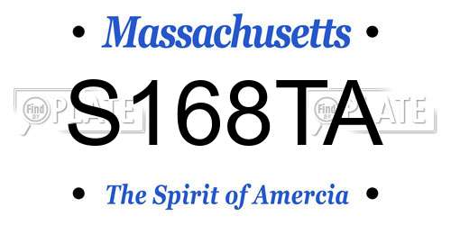 S168TA Massachusetts License Plate