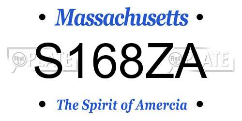 S168ZA Massachusetts License Plate