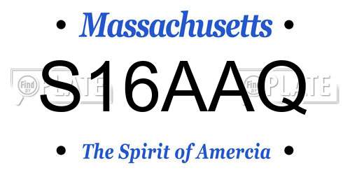 S16AAQ Massachusetts License Plate