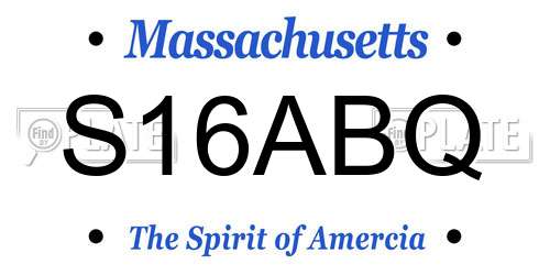 S16ABQ Massachusetts License Plate
