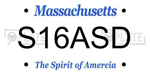 S16ASD Massachusetts License Plate