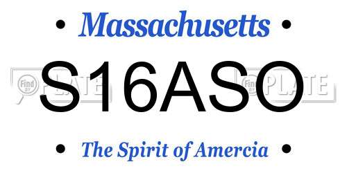 S16ASO Massachusetts License Plate