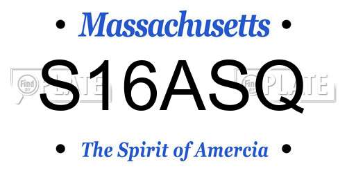 S16ASQ Massachusetts License Plate