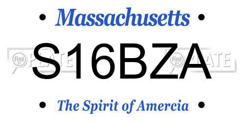 S16BZA Massachusetts License Plate