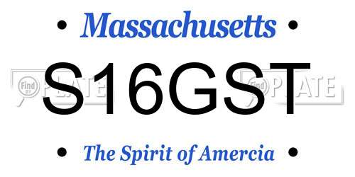 S16GST Massachusetts License Plate