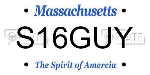 S16GUY Massachusetts License Plate