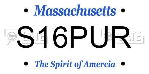 S16PUR Massachusetts License Plate