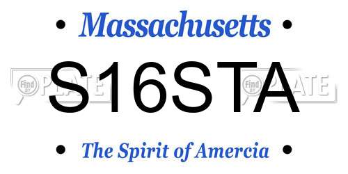 S16STA Massachusetts License Plate