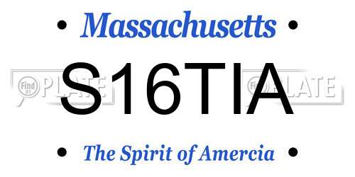 S16TIA Massachusetts License Plate