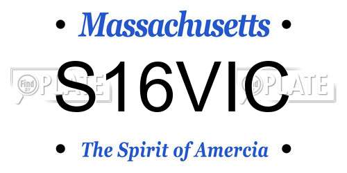 S16VIC Massachusetts License Plate