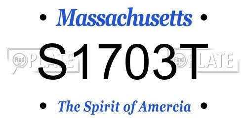 S1703T Massachusetts License Plate