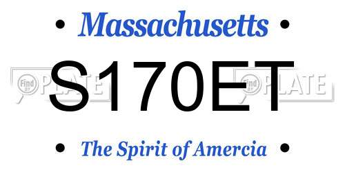 S170ET Massachusetts License Plate