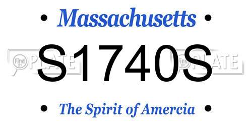 S1740S Massachusetts License Plate