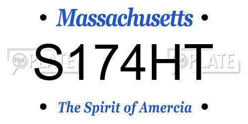 S174HT Massachusetts License Plate