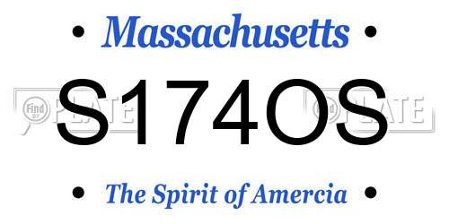 S174OS Massachusetts License Plate