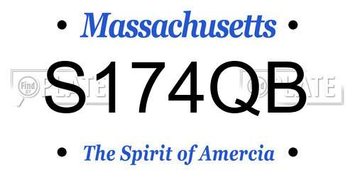 S174QB Massachusetts License Plate