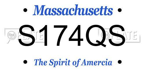 S174QS Massachusetts License Plate