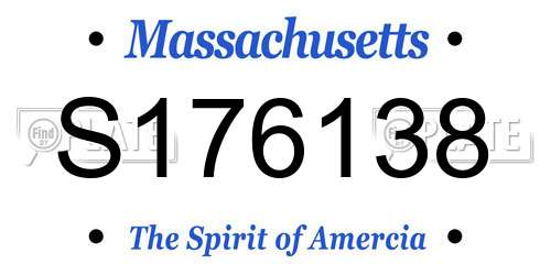 S176138 Massachusetts License Plate