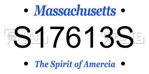 S17613S Massachusetts License Plate