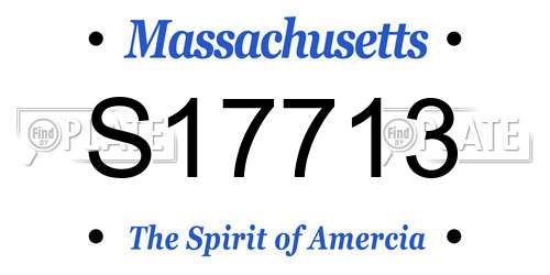 S17713 Massachusetts License Plate