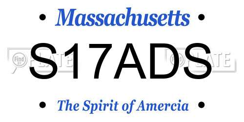 S17ADS Massachusetts License Plate