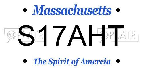 S17AHT Massachusetts License Plate