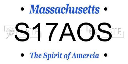 S17AOS Massachusetts License Plate