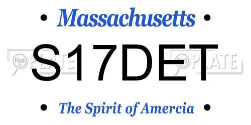S17DET Massachusetts License Plate