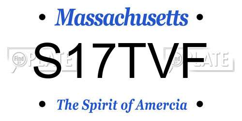 S17TVF Massachusetts License Plate