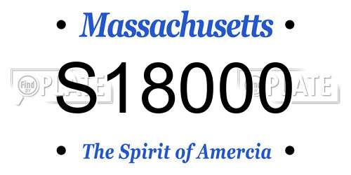 S18000 Massachusetts License Plate