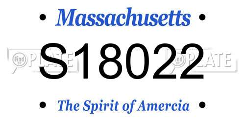 S18022 Massachusetts License Plate