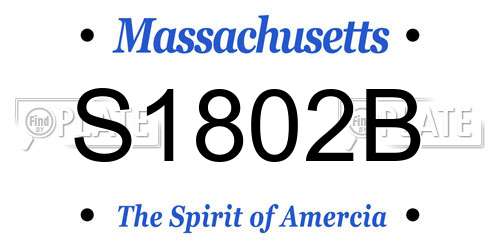 S1802B Massachusetts License Plate