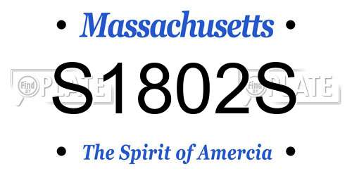 S1802S Massachusetts License Plate