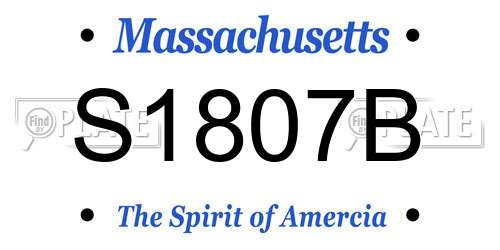 S1807B Massachusetts License Plate