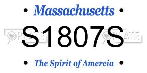 S1807S Massachusetts License Plate