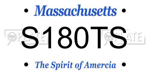 S180TS Massachusetts License Plate